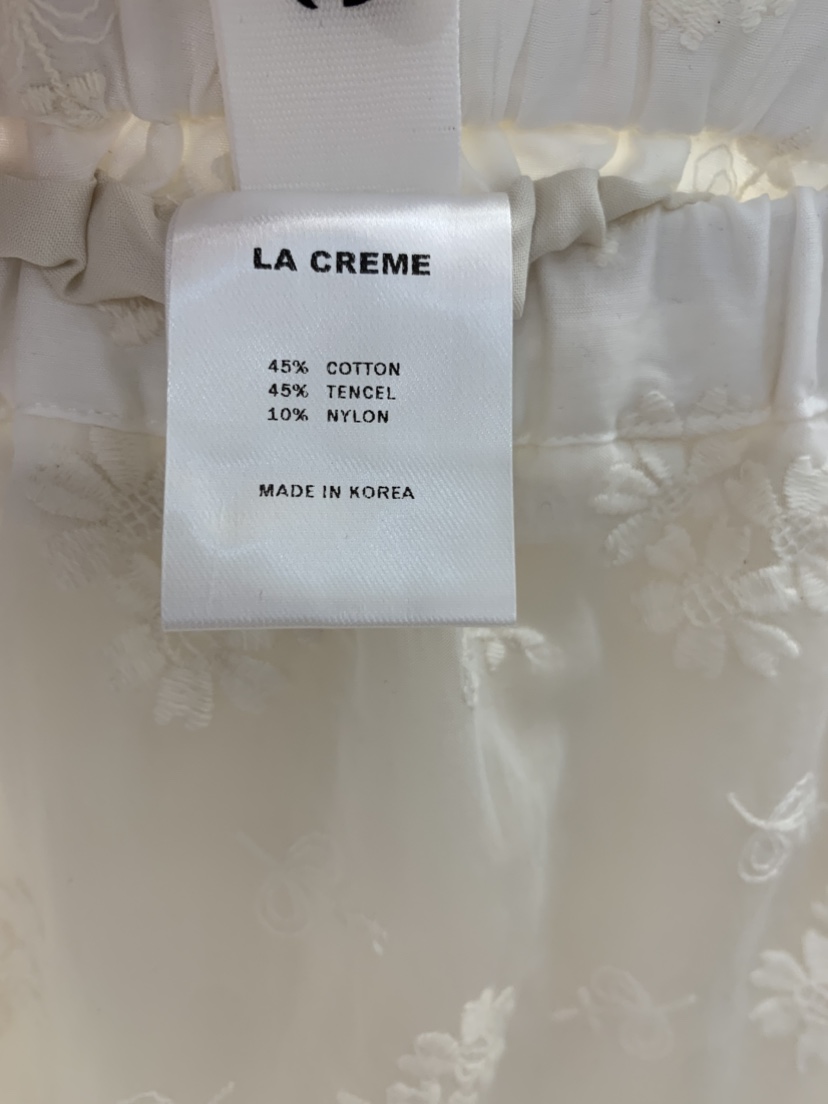 LA CREME韓國代購女裝新款休閑26春夏職業半身裙中短裙刺繡LA CREME半身裙/中短裙