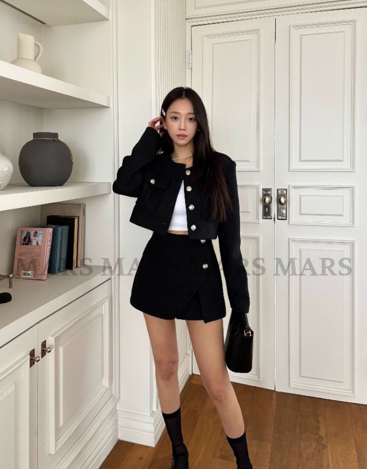 mars韓國東大門直郵女裝新款職業26春夏時尚人氣夾克粗花呢mars夾克