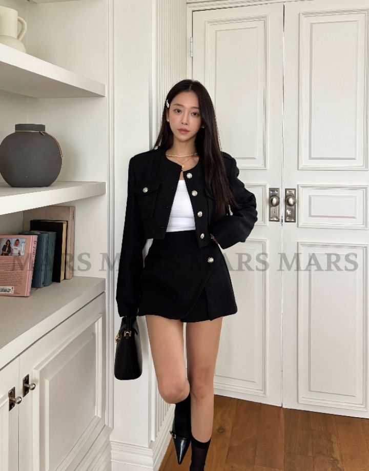 mars韓國東大門直郵女裝新款職業26春夏時尚人氣夾克粗花呢mars夾克