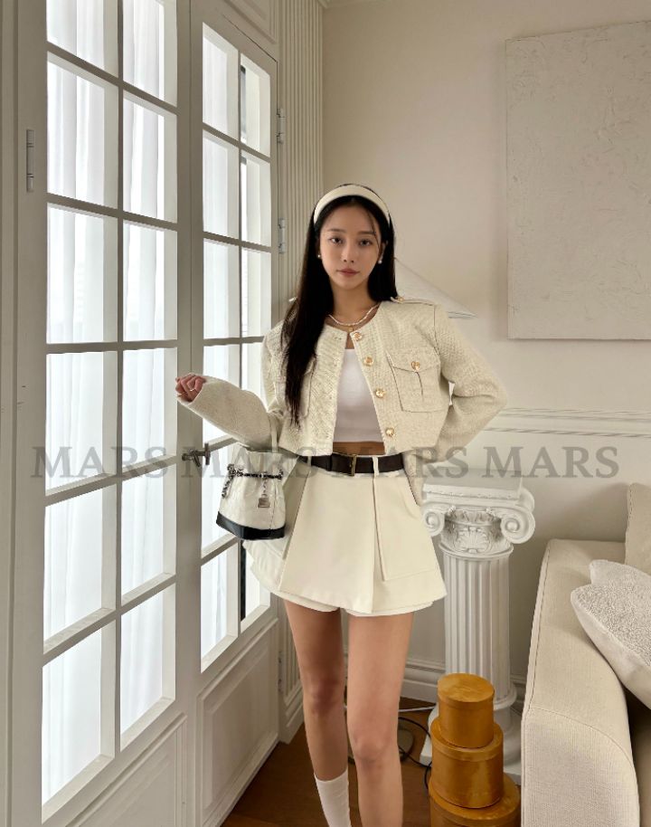 mars韓國東大門直郵女裝新款職業26春夏時尚人氣夾克粗花呢mars夾克