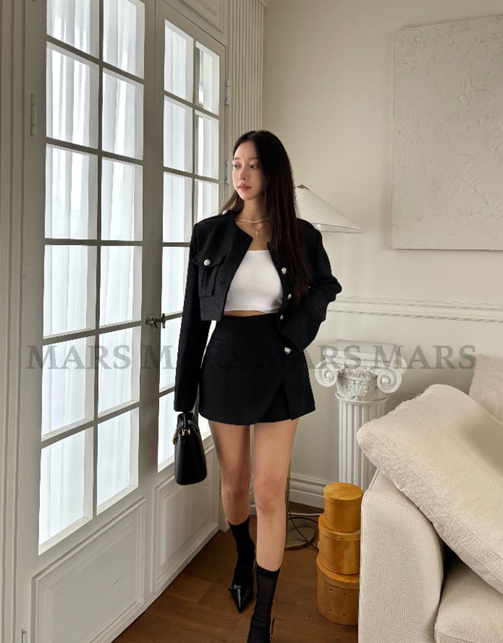 mars韓國東大門直郵女裝新款職業26春夏時尚人氣夾克粗花呢mars夾克