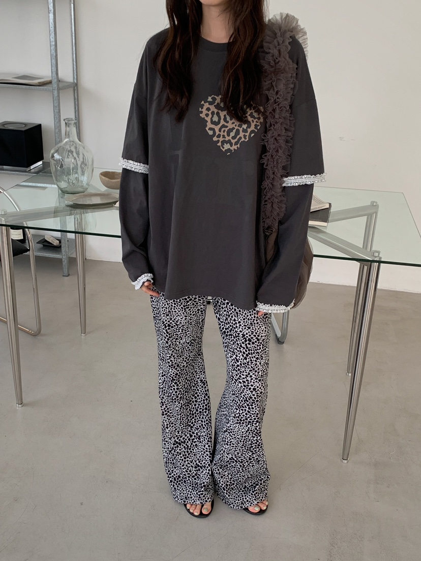 CAMEL-P韓國代購女裝新品人氣休閑褲豹紋Came_l 家休閑褲