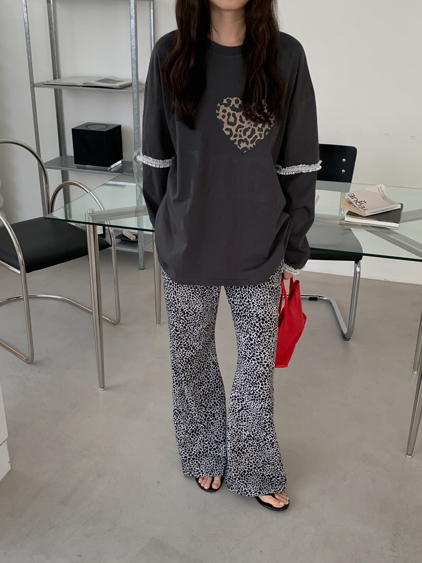 CAMEL-P韓國代購女裝新品人氣休閑褲豹紋Came_l 家休閑褲