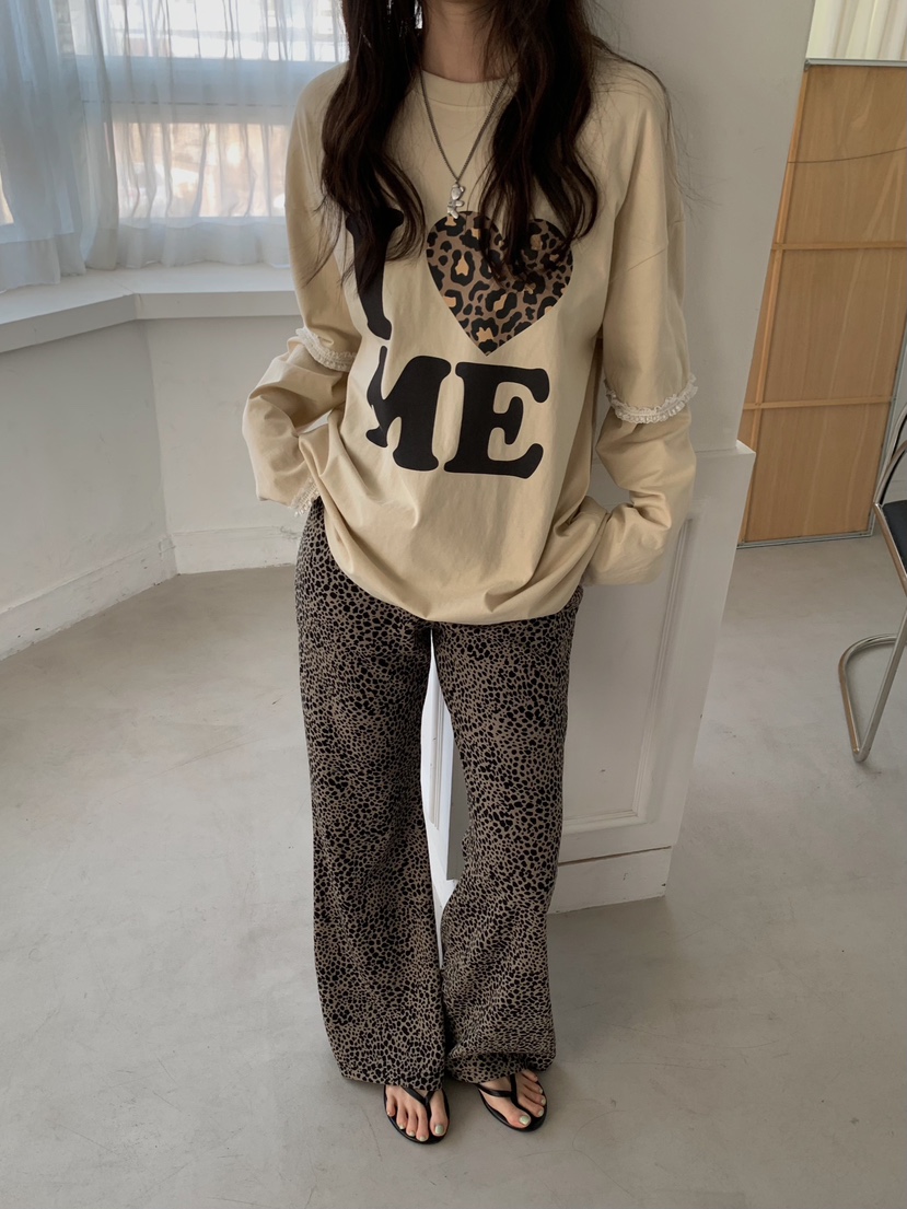 CAMEL-P韓國代購女裝新品人氣休閑褲豹紋Came_l 家休閑褲