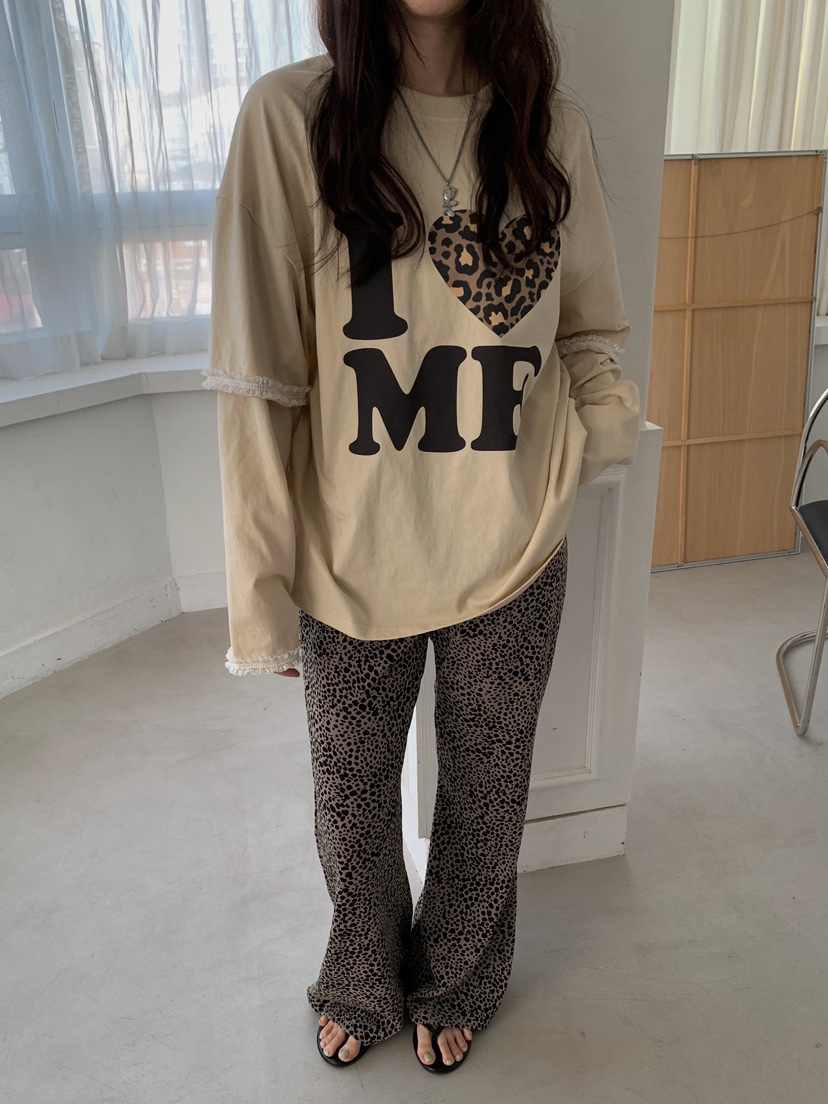 CAMEL-P韓國代購女裝新品人氣休閑褲豹紋Came_l 家休閑褲