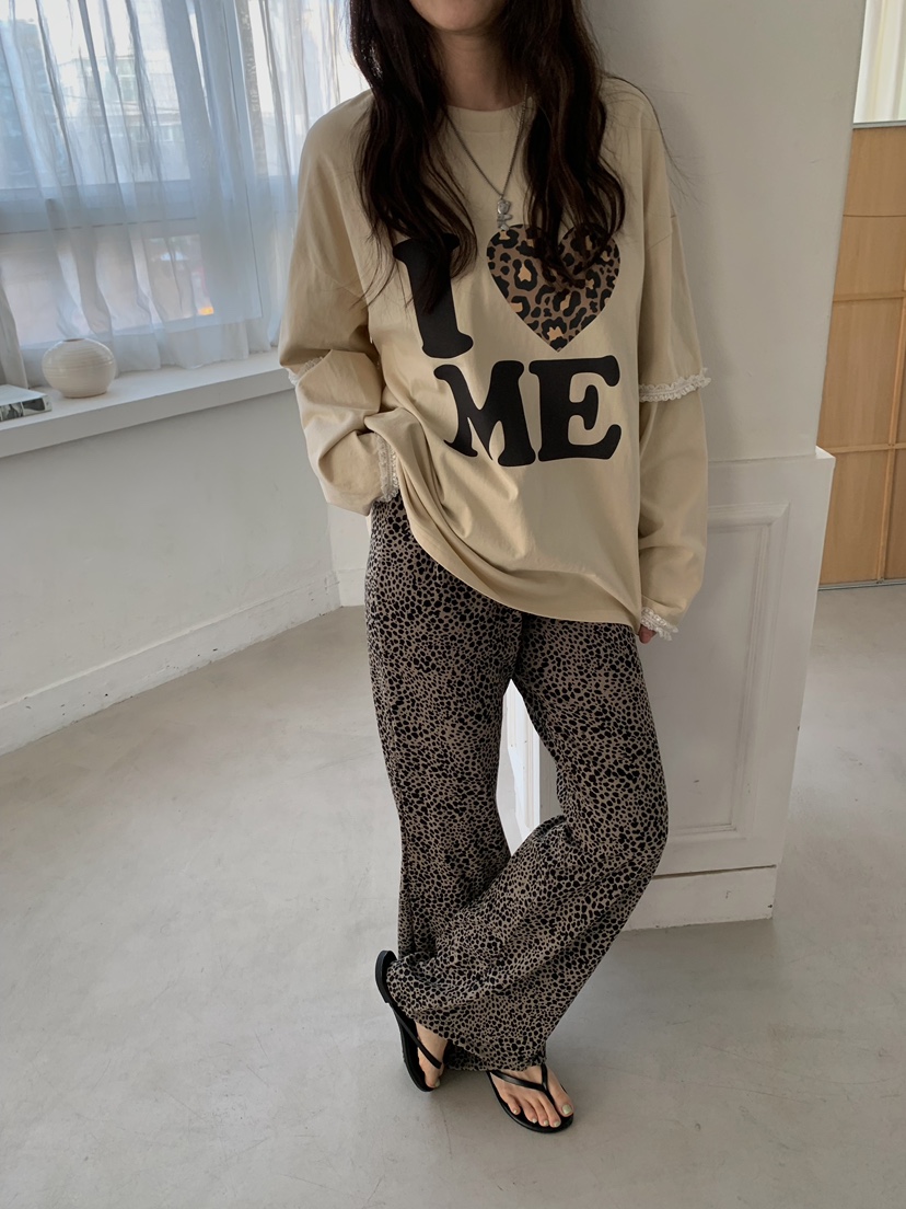 CAMEL-P韓國代購女裝新品人氣休閑褲豹紋Came_l 家休閑褲