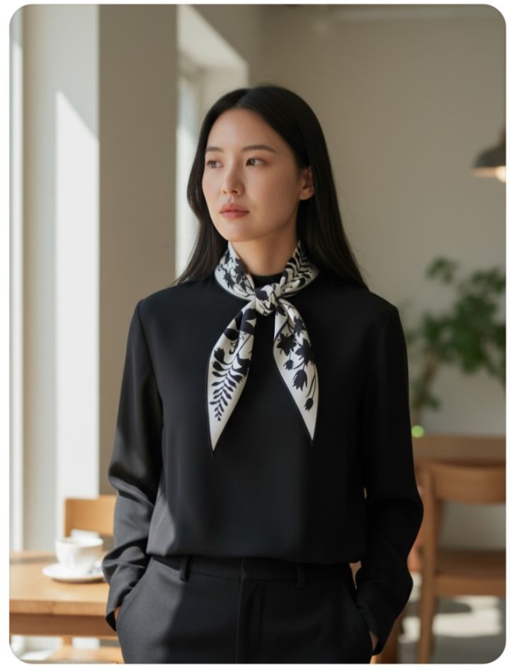 N3韓國直郵女裝新品休閑推薦時尚職業26春夏圍巾披肩絲綢N3圍巾/披肩