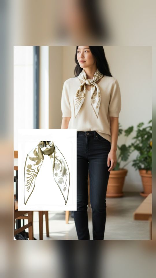 N3韓國直郵女裝新品休閑推薦時尚職業26春夏圍巾披肩絲綢N3圍巾/披肩