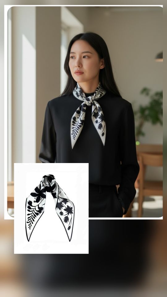 N3韓國直郵女裝新品休閑推薦時尚職業26春夏圍巾披肩絲綢N3圍巾/披肩