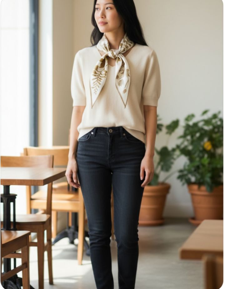 N3韓國直郵女裝新品休閑推薦時尚職業26春夏圍巾披肩絲綢N3圍巾/披肩