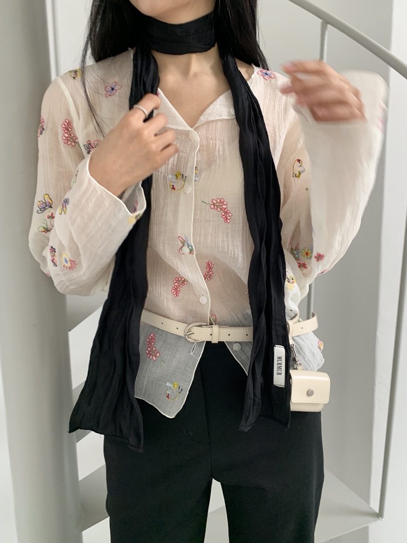 MURMUR韓國東大門代購女裝新款推薦職業休閑時尚襯衫蕾絲衫MURMUR襯衫/蕾絲衫