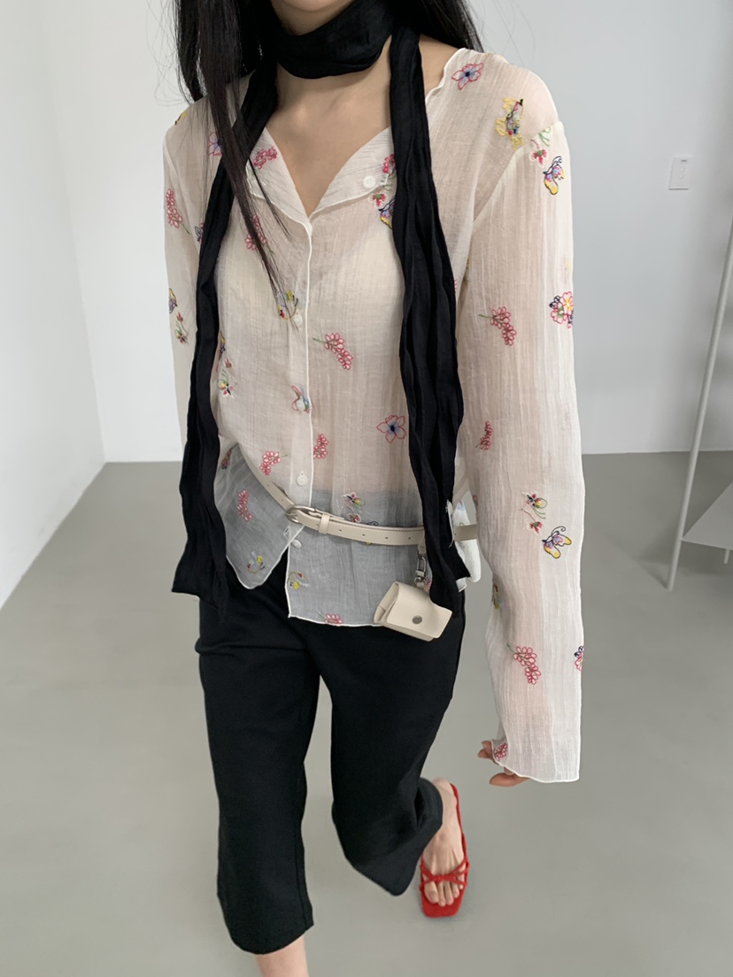 MURMUR韓國東大門代購女裝新款推薦職業休閑時尚襯衫蕾絲衫MURMUR襯衫/蕾絲衫