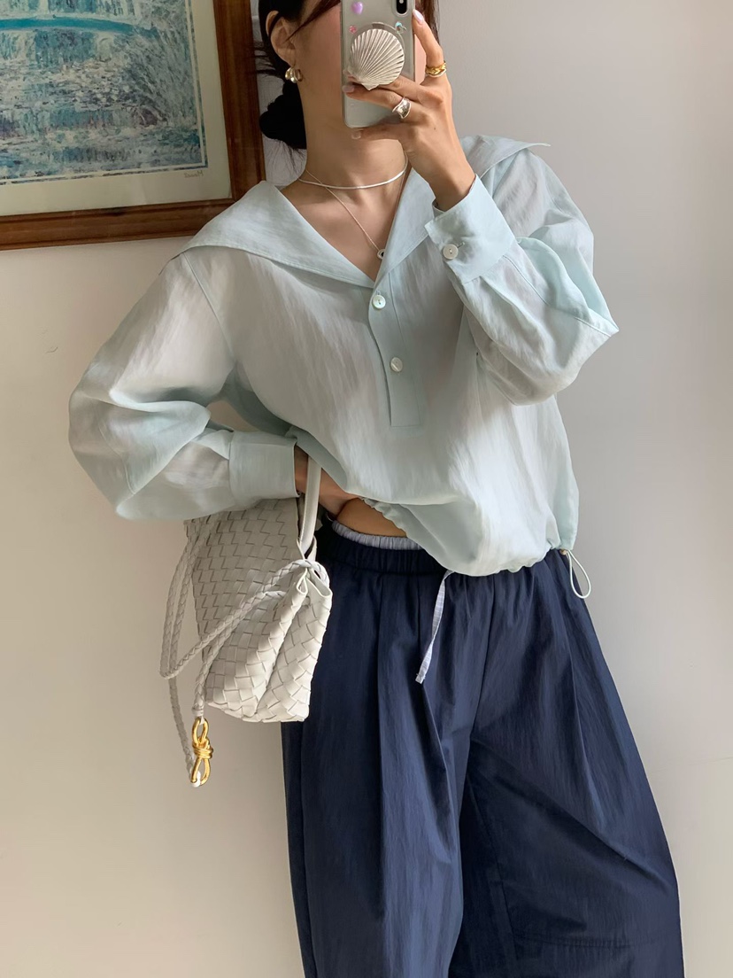 LA CREME韓國直郵女士新品熱賣26春夏人氣推薦襯衫蕾絲衫LA CREME襯衫/蕾絲衫