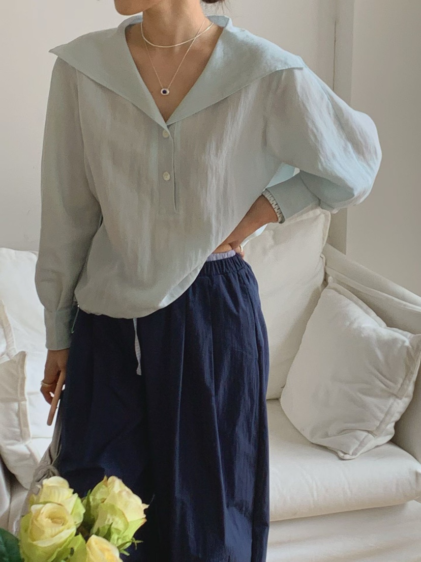 LA CREME韓國直郵女士新品熱賣26春夏人氣推薦襯衫蕾絲衫LA CREME襯衫/蕾絲衫