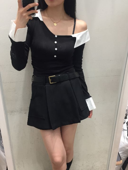 mars韓國直郵實拍女裝新款時尚推薦熱賣26春夏休閑長袖T恤mars長袖T恤