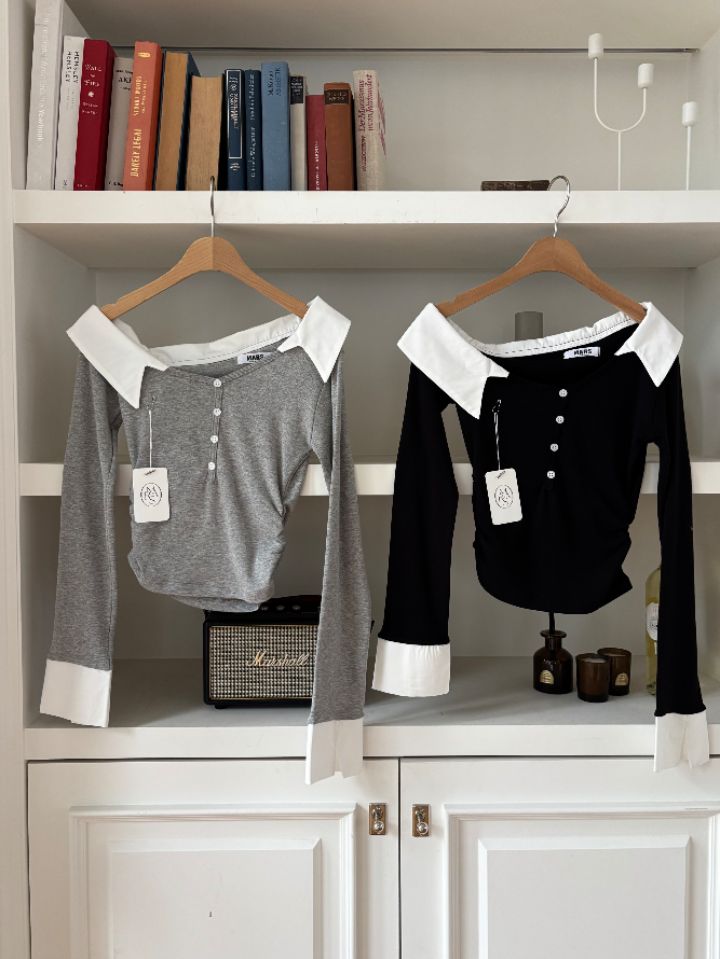 mars韓國直郵實拍女裝新款時尚推薦熱賣26春夏休閑長袖T恤mars長袖T恤