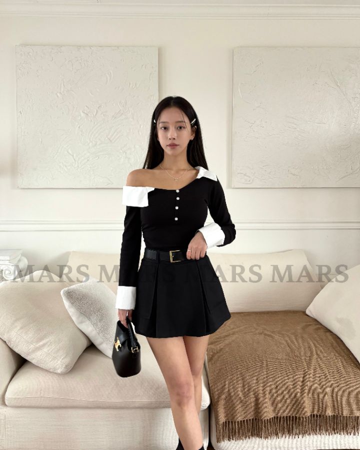 mars韓國直郵實拍女裝新款時尚推薦熱賣26春夏休閑長袖T恤mars長袖T恤