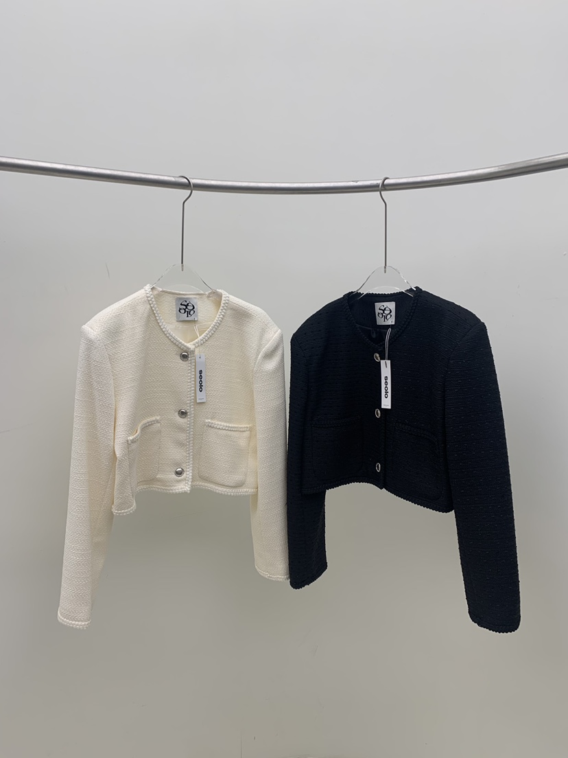 SEOLO韓國直郵實拍女裝新品26春夏熱賣休閑時尚夾克粗花呢Seolo seoul夾克