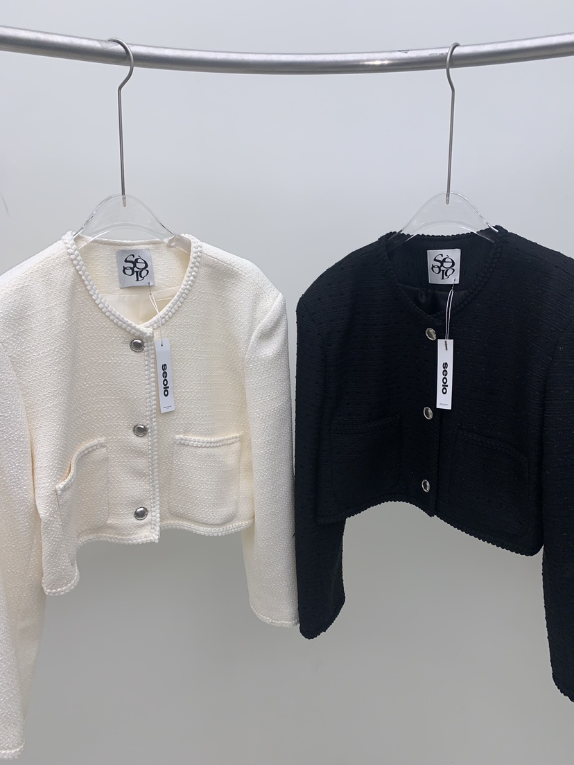 SEOLO韓國直郵實拍女裝新品26春夏熱賣休閑時尚夾克粗花呢Seolo seoul夾克