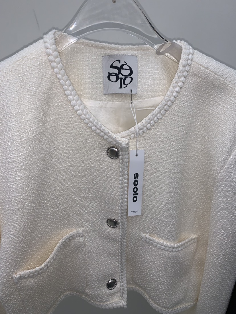 SEOLO韓國直郵實拍女裝新品26春夏熱賣休閑時尚夾克粗花呢Seolo seoul夾克