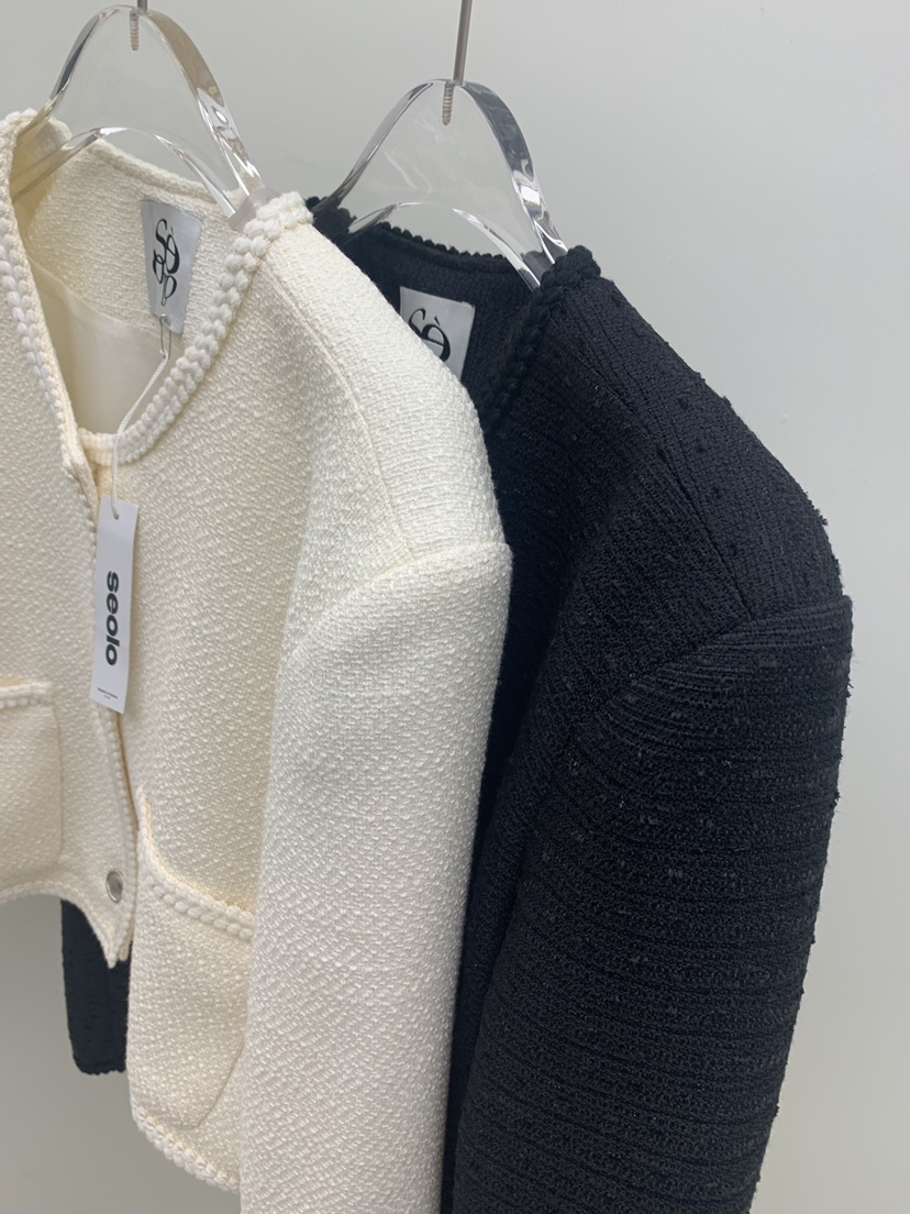 SEOLO韓國直郵實拍女裝新品26春夏熱賣休閑時尚夾克粗花呢Seolo seoul夾克