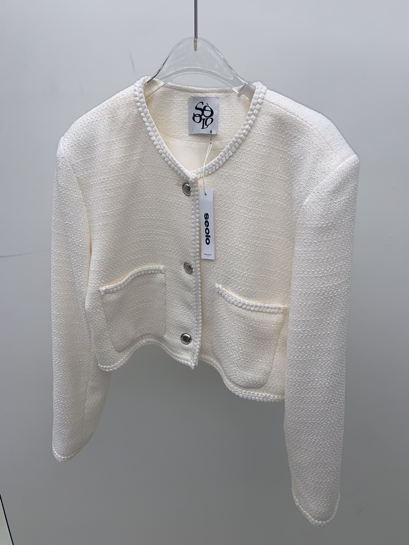 SEOLO韓國直郵實拍女裝新品26春夏熱賣休閑時尚夾克粗花呢Seolo seoul夾克圖色1