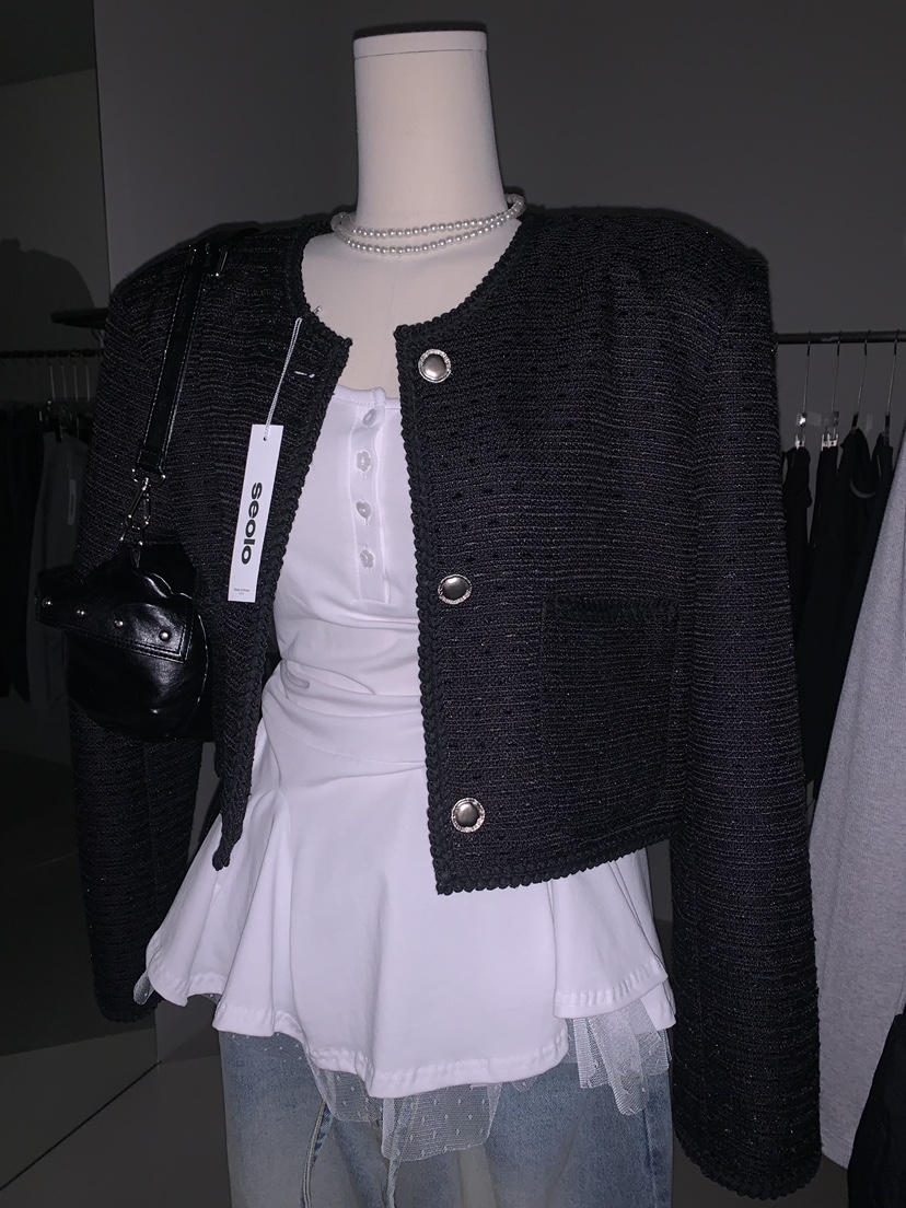 SEOLO韓國直郵實拍女裝新品26春夏熱賣休閑時尚夾克粗花呢Seolo seoul夾克圖色2