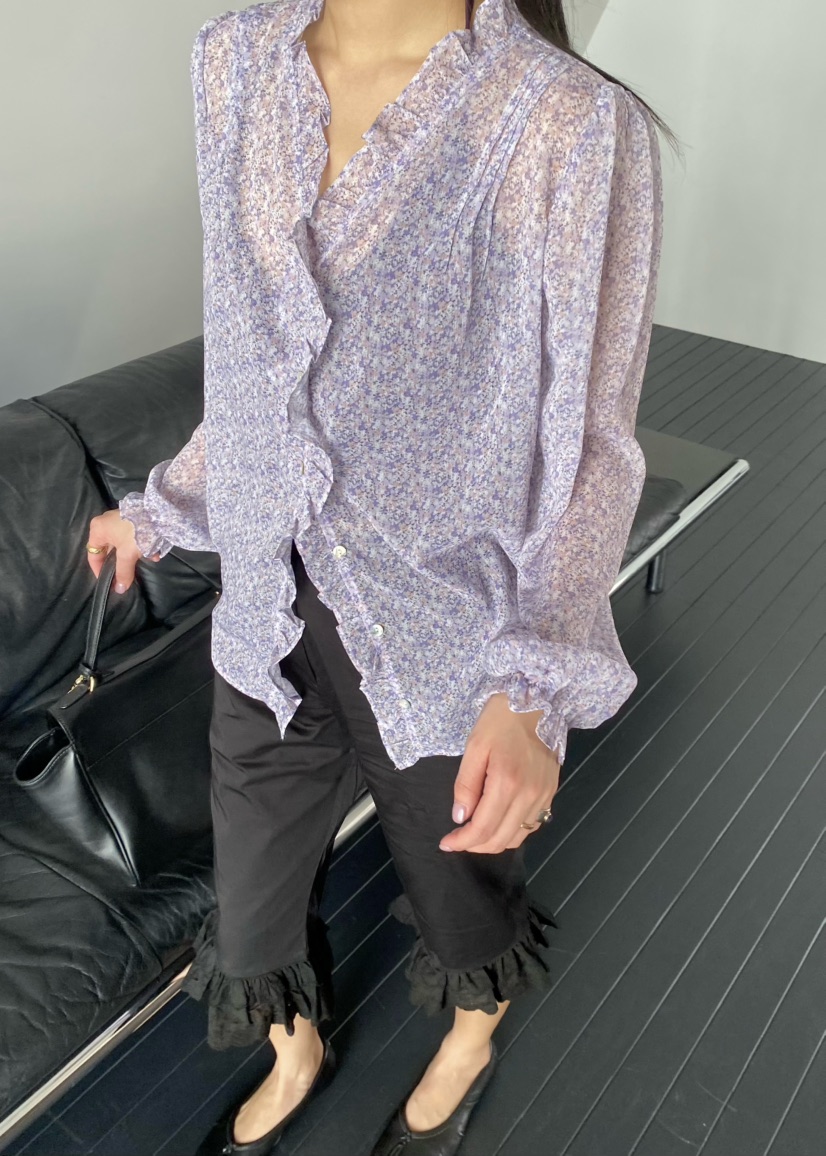 OUPPT韓國直郵女裝新款推薦人氣休閑26春夏時尚襯衫蕾絲衫OUPPT襯衫/蕾絲衫圖色2