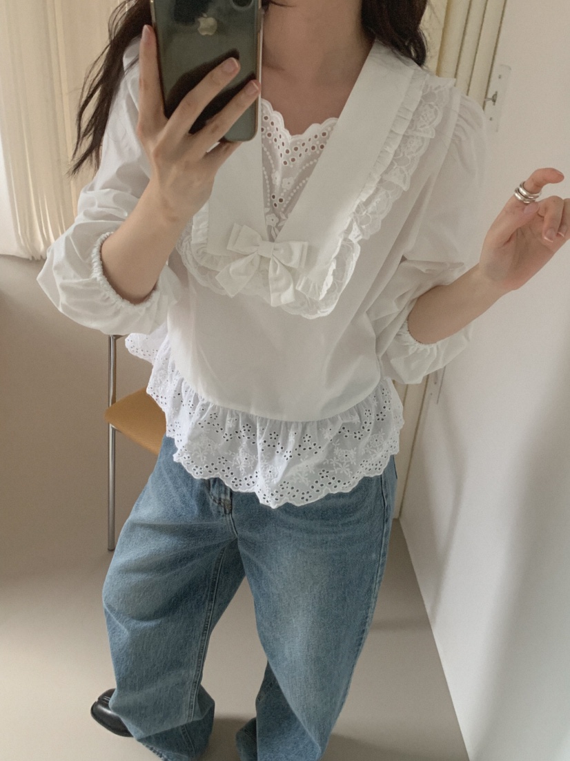 MOSMOS韓國東大門直郵女士新品職業26春夏熱賣襯衫蕾絲衫MOSMOS襯衫/蕾絲衫