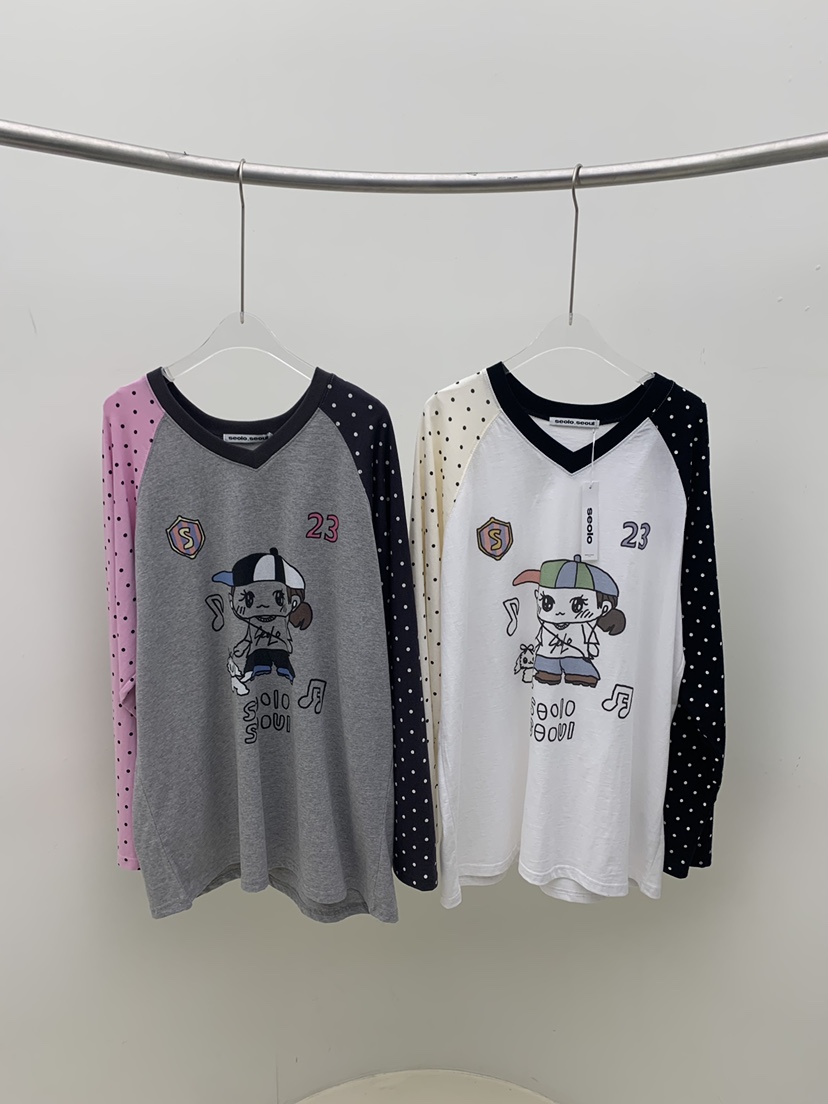 SEOLO韓國代購女士新款推薦人氣休閑26春夏熱賣職業長袖T恤Seolo seoul長袖T恤