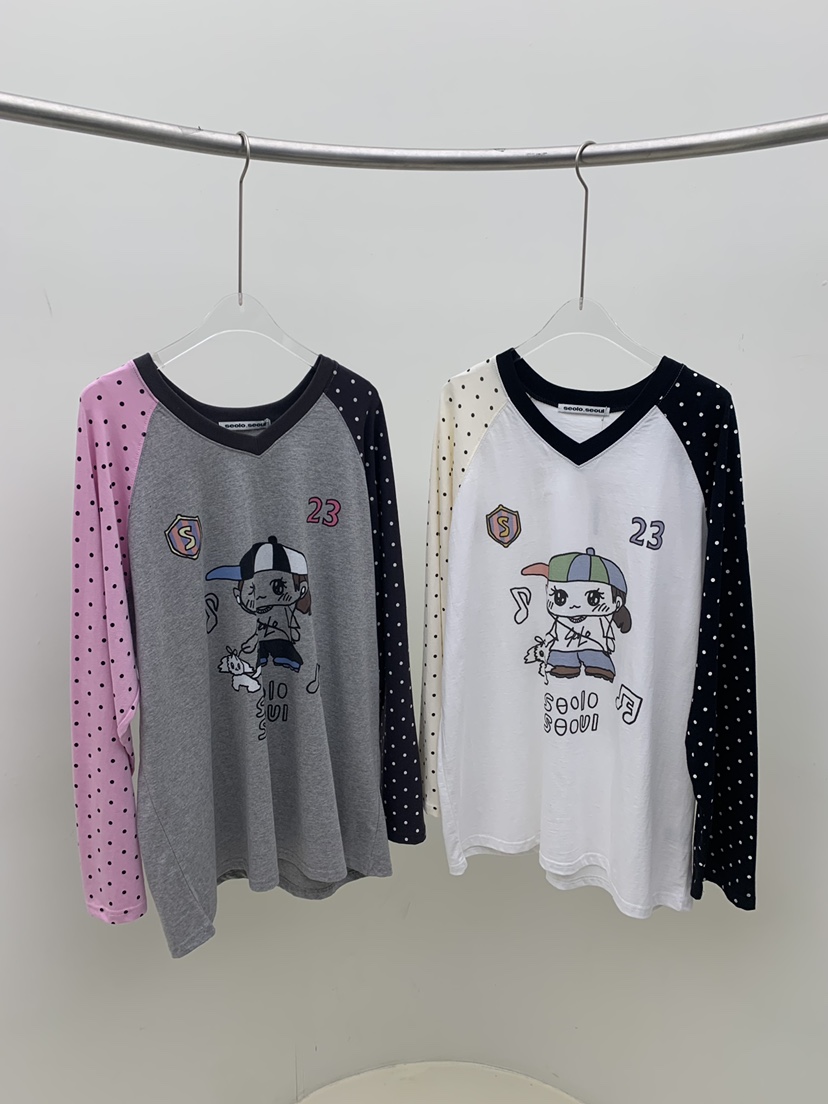 SEOLO韓國代購女士新款推薦人氣休閑26春夏熱賣職業長袖T恤Seolo seoul長袖T恤