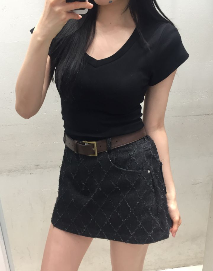 mars韓國代購女裝新款26春夏熱賣職業人氣休閑推薦T恤V領marsT恤