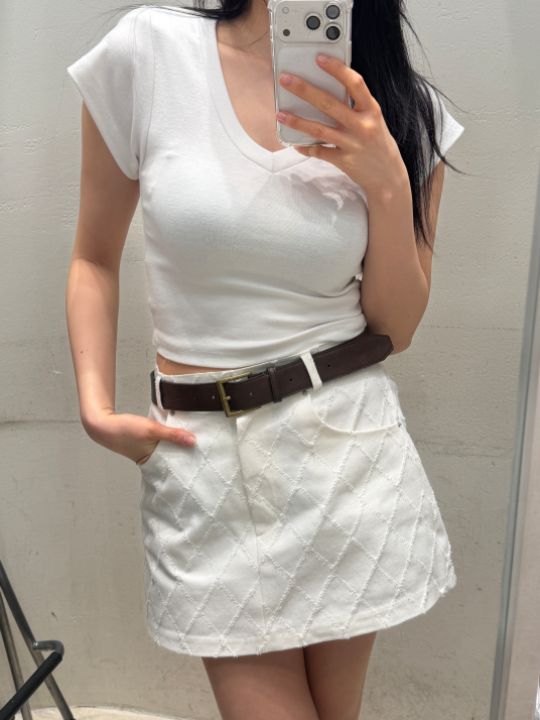 mars韓國代購女裝新款26春夏熱賣職業人氣休閑推薦T恤V領marsT恤圖色2