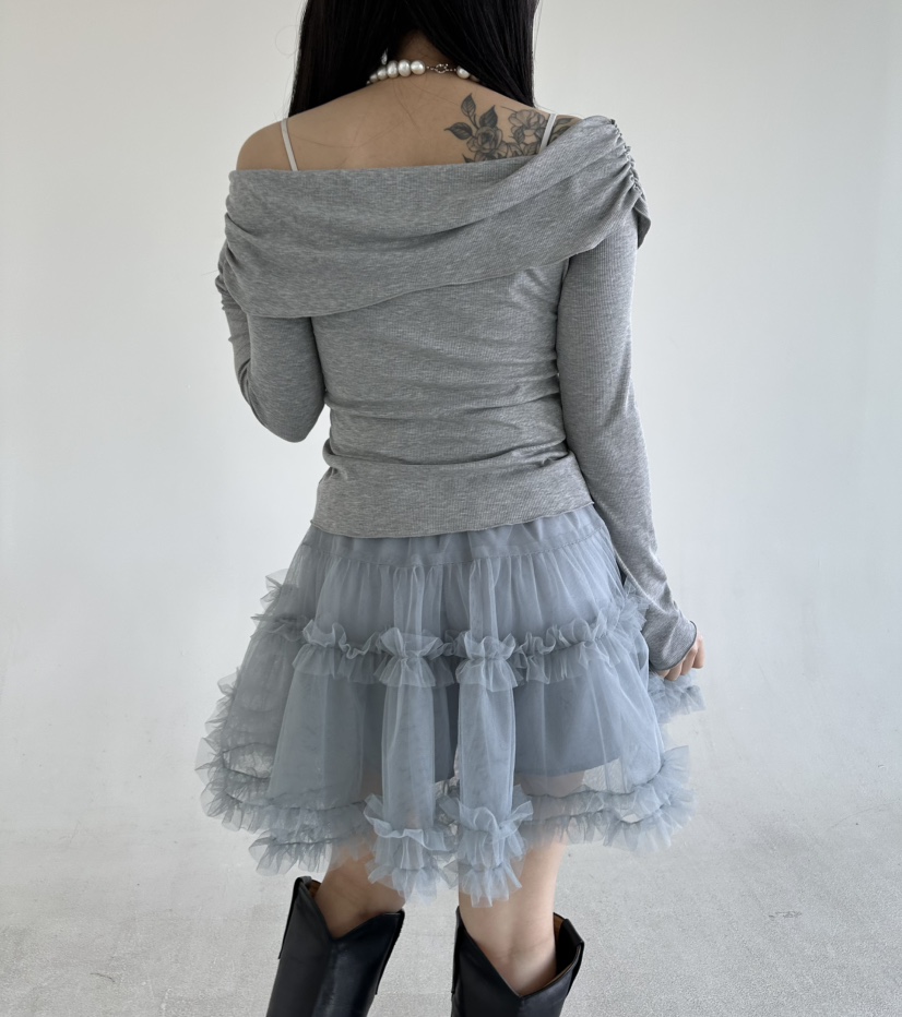 JENNY 1976韓國東大門代購女士新品時尚職業長袖T恤露肩JENNY 1976長袖T恤