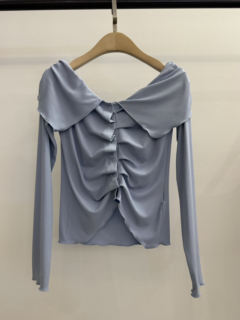 JENNY 1976韓國東大門代購女士新品時尚職業長袖T恤露肩JENNY 1976長袖T恤圖色2