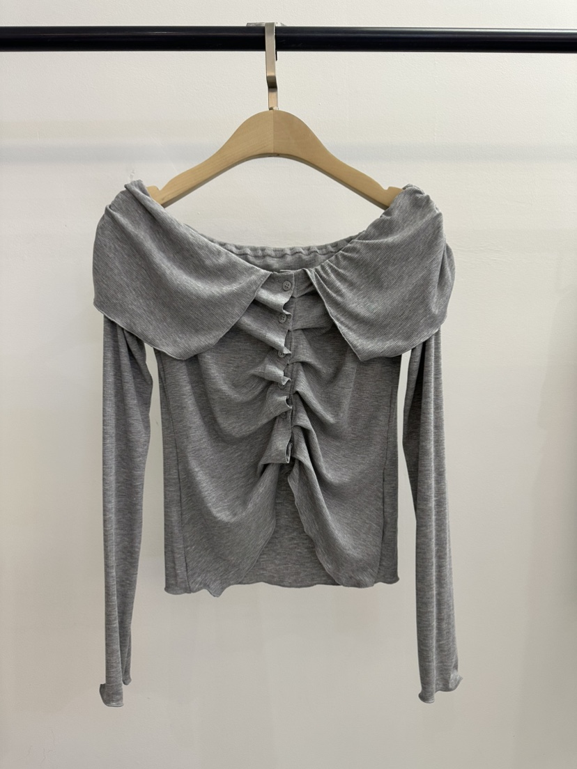 JENNY 1976韓國東大門代購女士新品時尚職業長袖T恤露肩JENNY 1976長袖T恤圖色3