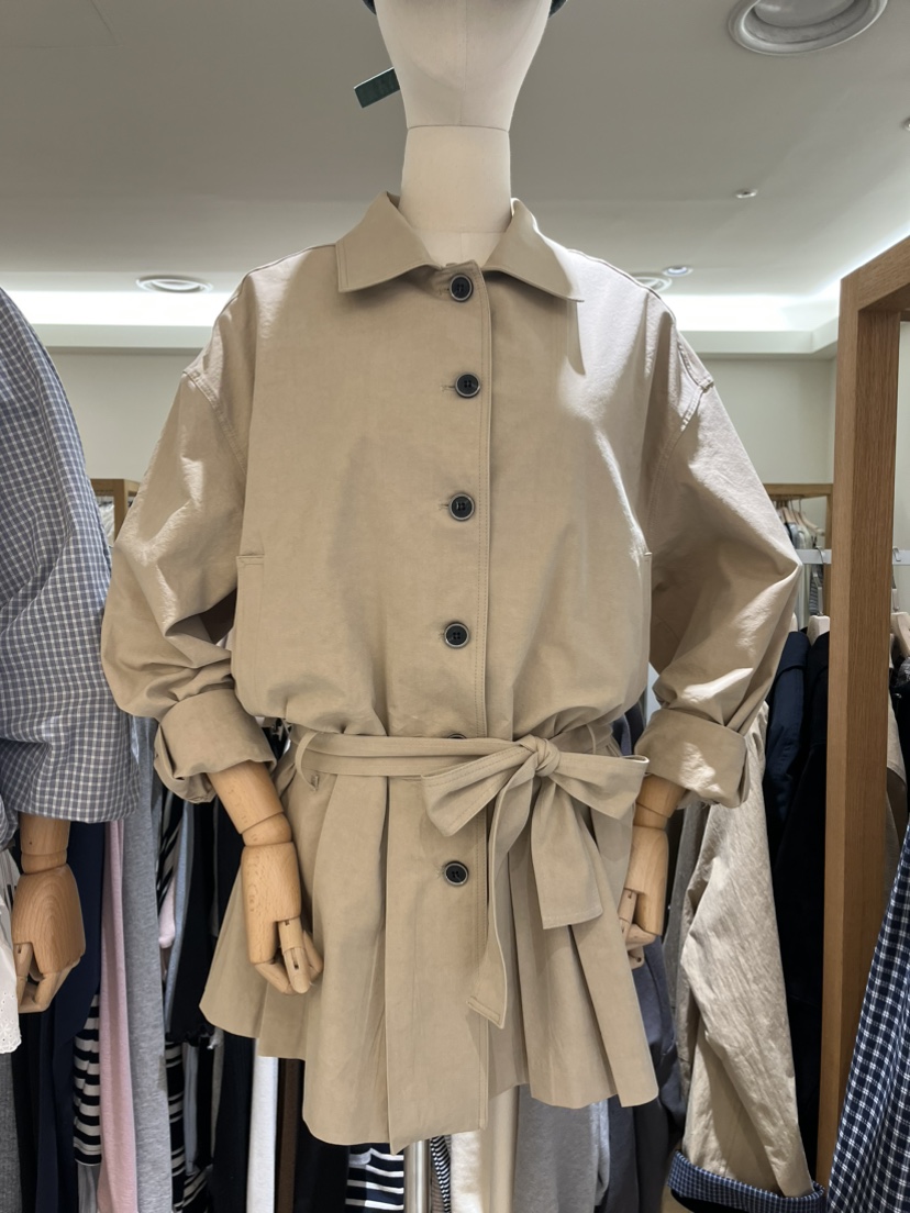 TIZZI韓國東大門直郵女裝新品26春夏熱賣人氣長款風衣含腰帶TIZZI長款風衣圖色2