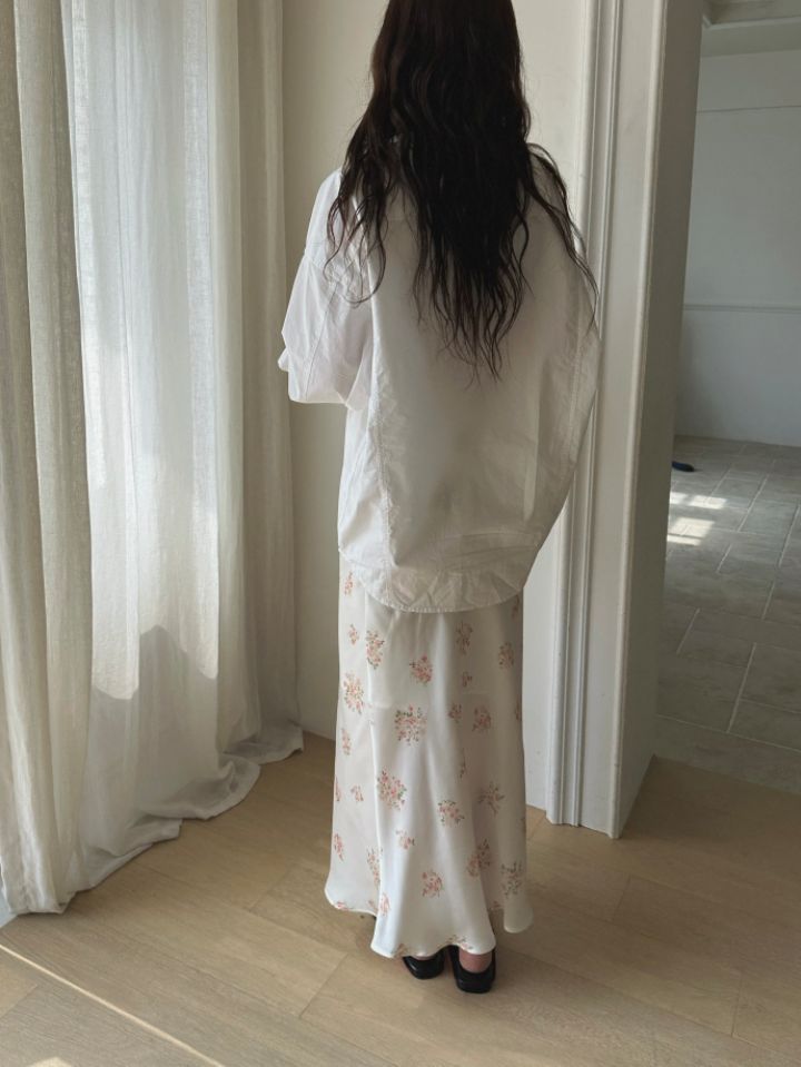 MARE韓國代購女士新品人氣時尚熱賣休閑26春夏長裙花朵緞面MARE長裙