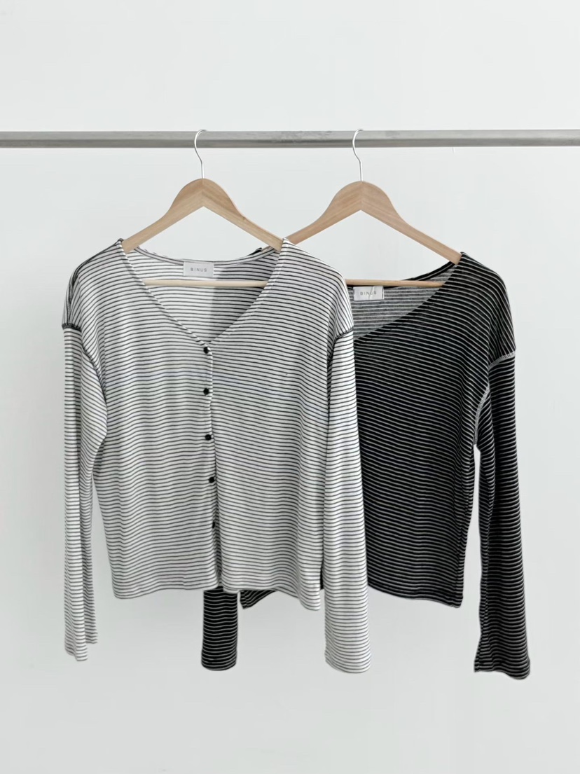 BINUS韓國東大門代購女裝新品休閑時尚職業長袖T恤開襟衫BINUS長袖T恤