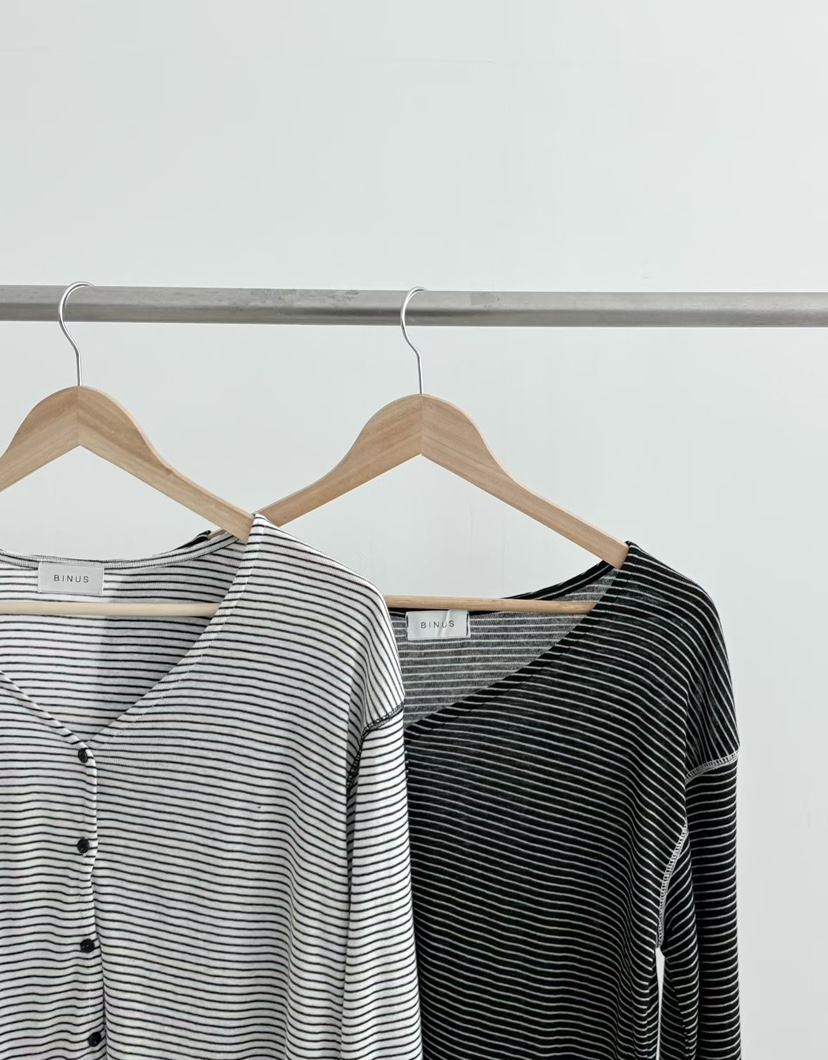 BINUS韓國東大門代購女裝新品休閑時尚職業長袖T恤開襟衫BINUS長袖T恤