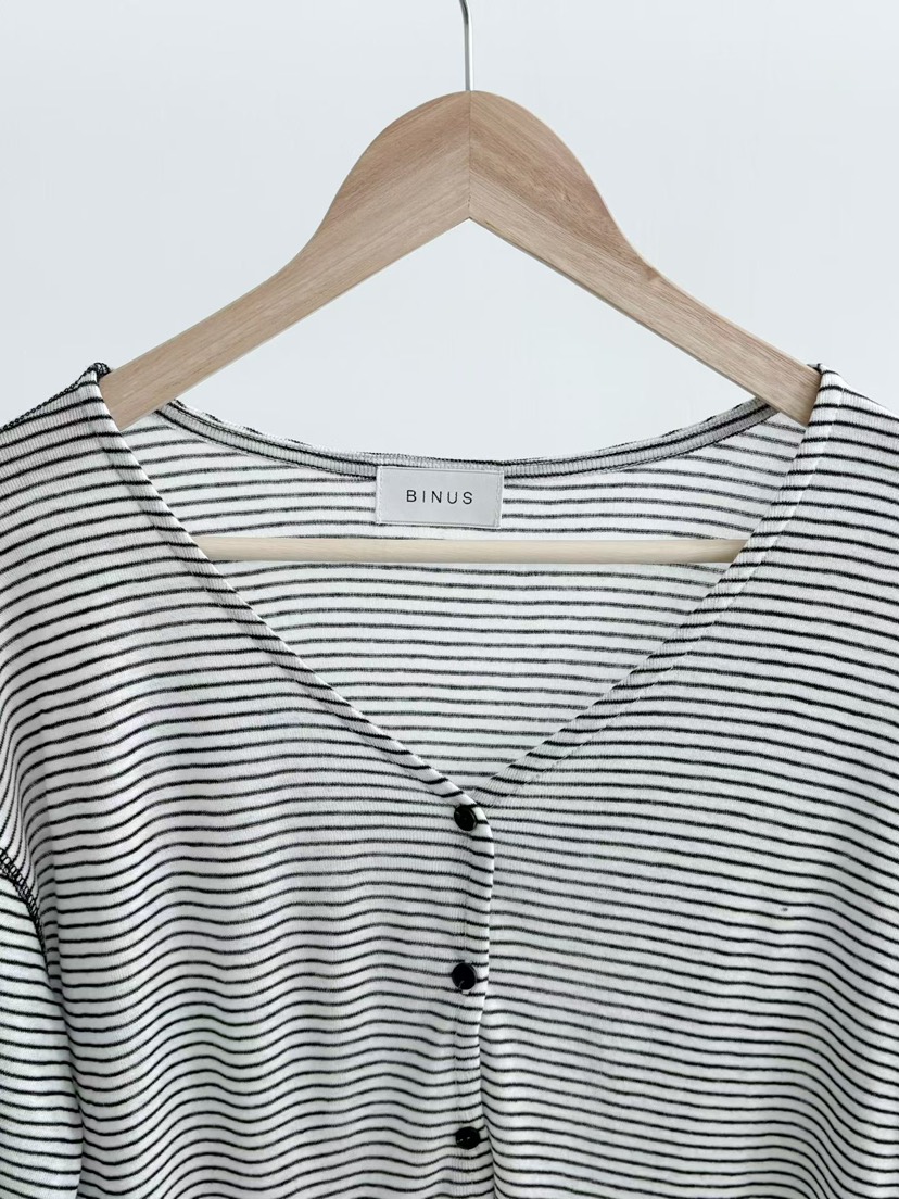 BINUS韓國東大門代購女裝新品休閑時尚職業長袖T恤開襟衫BINUS長袖T恤