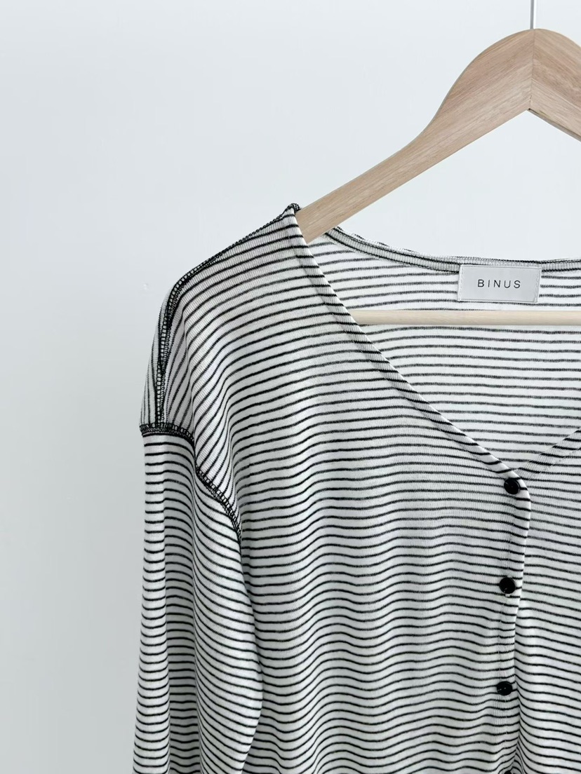 BINUS韓國東大門代購女裝新品休閑時尚職業長袖T恤開襟衫BINUS長袖T恤