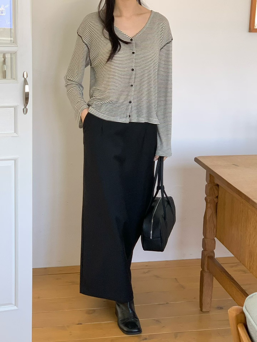 BINUS韓國東大門代購女裝新品休閑時尚職業長袖T恤開襟衫BINUS長袖T恤