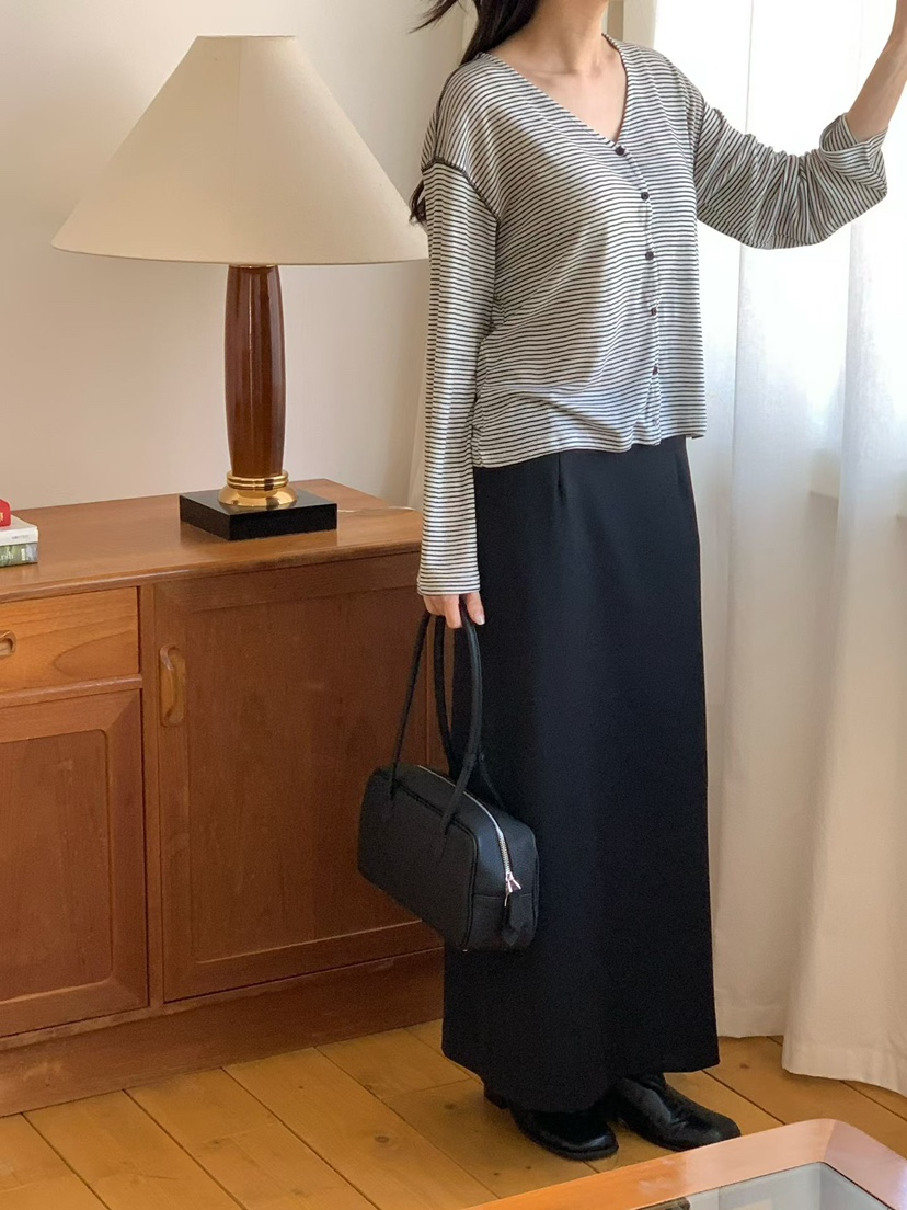 BINUS韓國東大門代購女裝新品休閑時尚職業長袖T恤開襟衫BINUS長袖T恤