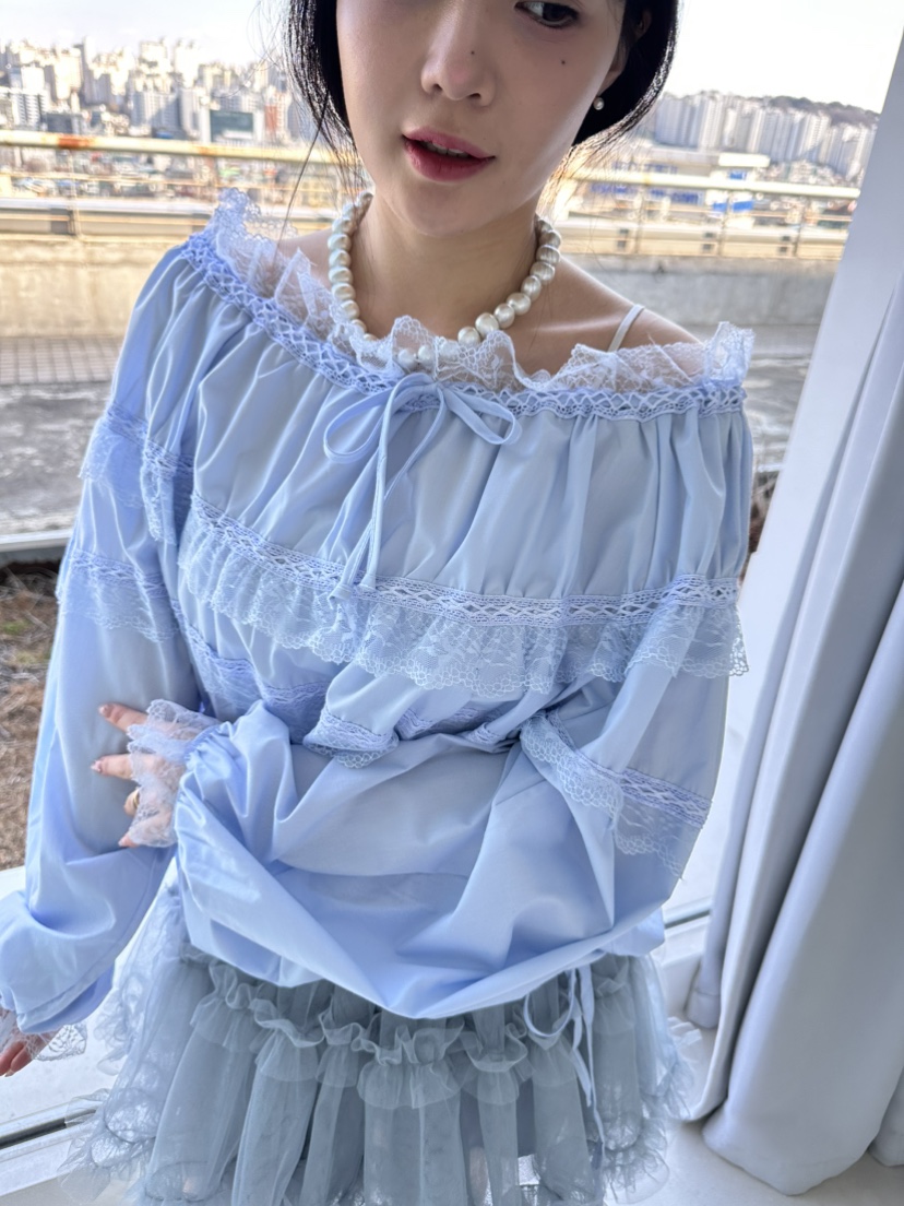 JENNY 1976韓國直郵女士新款時尚熱賣推薦襯衫蕾絲衫露肩JENNY 1976襯衫/蕾絲衫