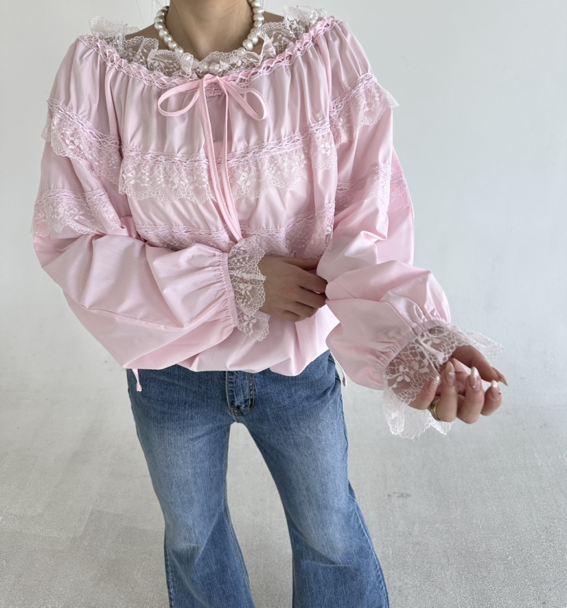 JENNY 1976韓國直郵女士新款時尚熱賣推薦襯衫蕾絲衫露肩JENNY 1976襯衫/蕾絲衫