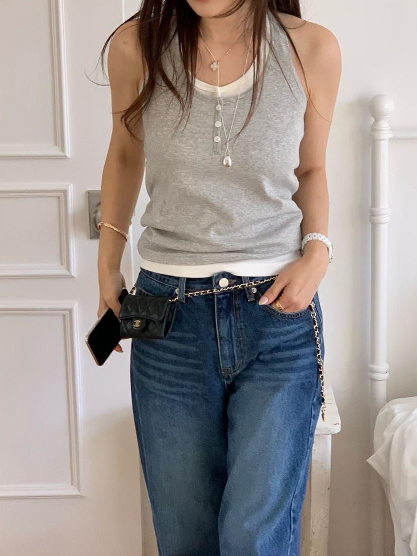 LA CREME韓國代購女裝新品休閑熱賣時尚人氣26春夏吊帶背心LA CREME吊帶/背心