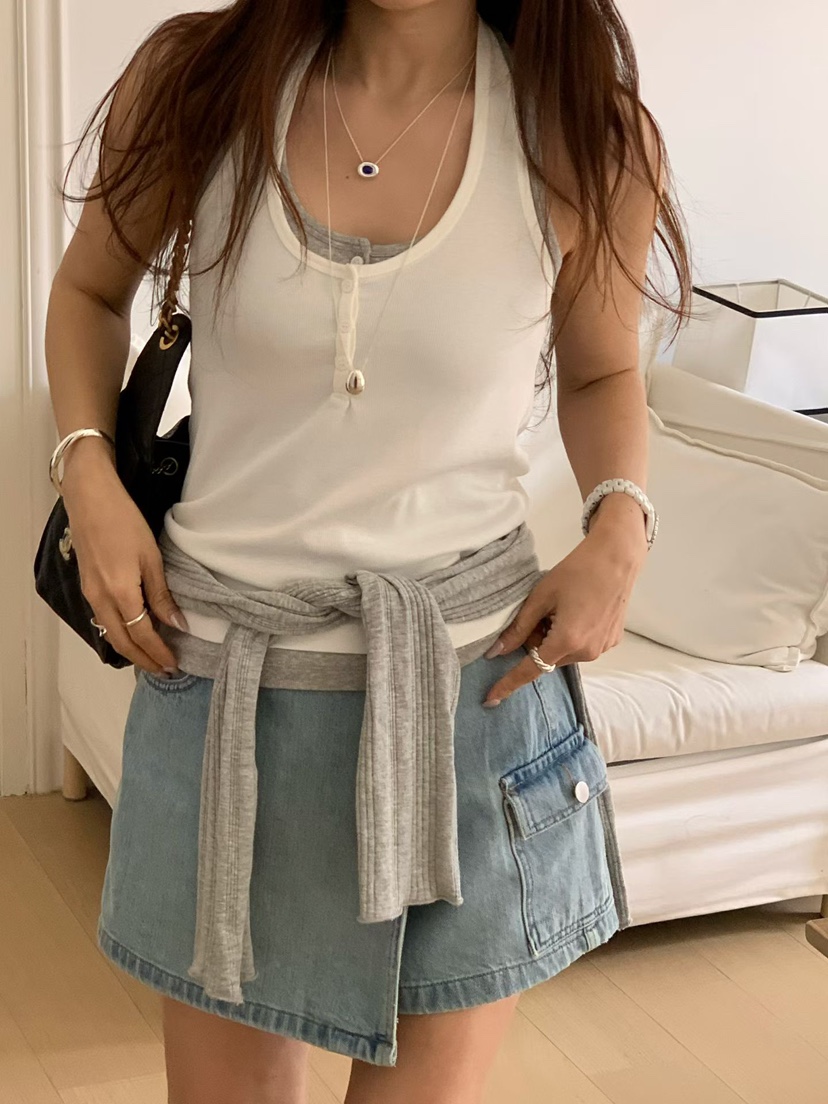 LA CREME韓國代購女裝新品休閑熱賣時尚人氣26春夏吊帶背心LA CREME吊帶/背心