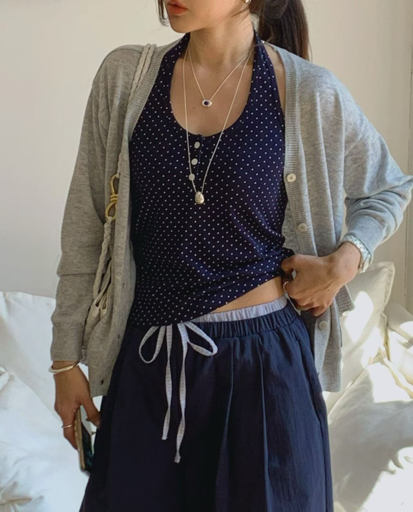 LA CREME韓國代購女裝新品休閑熱賣時尚人氣26春夏吊帶背心LA CREME吊帶/背心