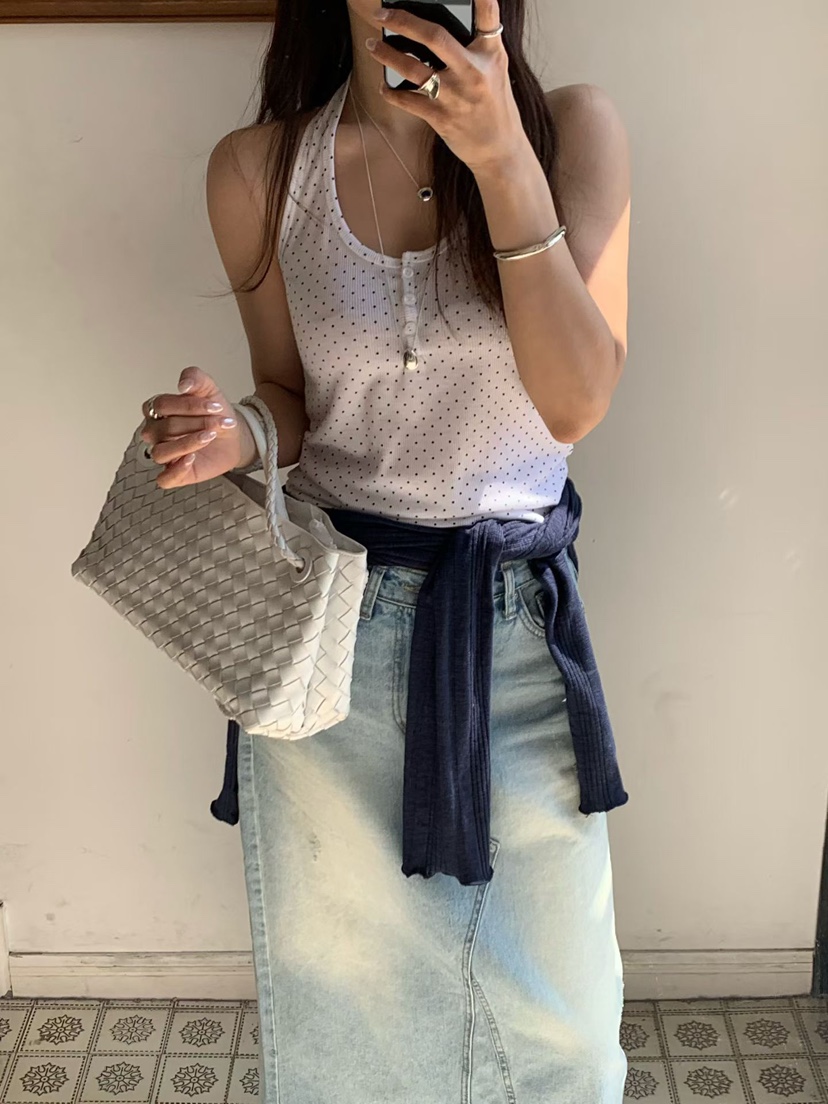 LA CREME韓國代購女裝新品休閑熱賣時尚人氣26春夏吊帶背心LA CREME吊帶/背心